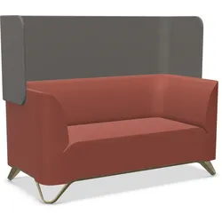 Profim Softbox 21W Sofa 2-Sitzer mit Armlehnen und Trennwand, Kufengestell frei konfigurierbar