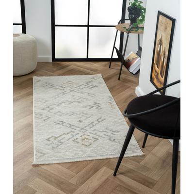 Teppich "My Type", beige (cream, hellgrau, weiß), B:80cm H:10mm L:150cm, Polyester, MYFLAIR MÖBEL & ACCESSOIRES, Teppiche, Teppich, Kurzflor, modernes Ethno Design, besonders weich, auch in rund