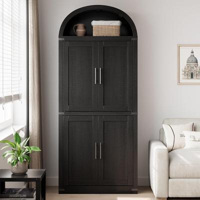 Garvee "71.6"" Tall Arched Pantry Cabinet with Doors"