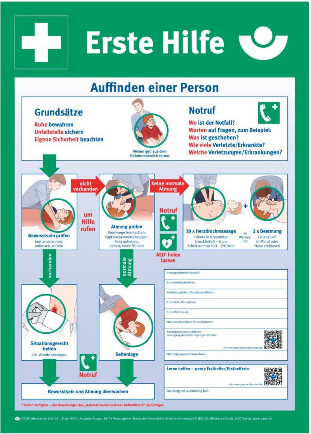 Anleitung zur Ersten Hilfe Auffinden einer Person, Typ: 02400 ; nVent HOFFMAN (K160.10.002)