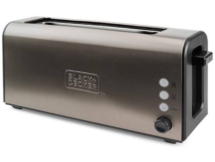 broodrooster 1 sleuf 1000w roestvrij staal - black+decker - bxto1000e