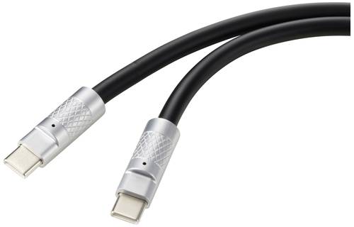 Renkforce USB-C Kabel USB 2.0 USB-C Stecker, USB-C Stecker 1.00m Schwarz RF-6056872