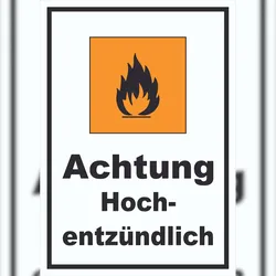 HB-Druck Schild Gefahrensymbol Hochentzündlich Flamme hochkant A6 (105x148mm)
