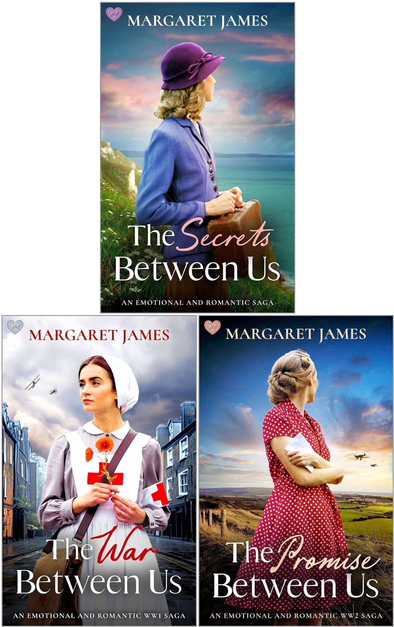 Choc Lit The Denham Family Sagas 3 Books Collection Set by Margaret James (The War Between Us, The Secrets Between Us, The Promise Between Us)