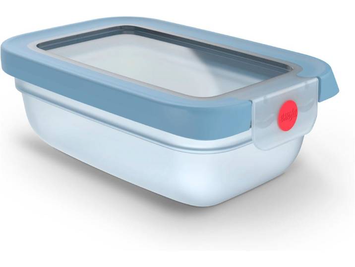 Frischhaltedose EMSA oneClick , blau, B:11,71cm H:6,15cm L:17,49cm, Polyprophylen (PP), Lebensmittelaufbewahrungsbehälter, Frischhaltedose, verschlossen mit nur 1 x Klick, 100% dicht, made in Germany