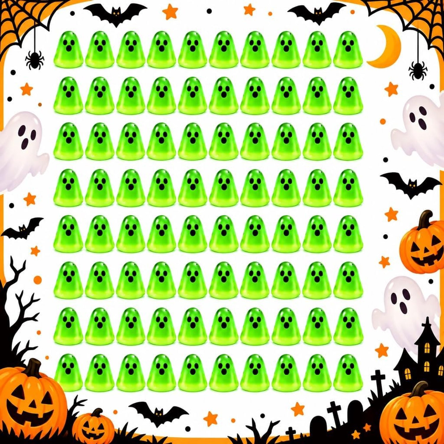 Homevero 80 stuks lichtgevende mini-geesten van kunsthars voor Halloween-decoratie