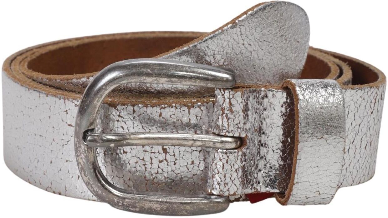 S. Oliver Damen Gürtel, Silber, Gr. 95, Leder - Second Hand