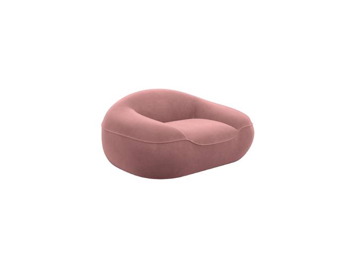 Design Loungesessel „Novara“ mit Samtbezug Samtbezug Lachsrosa BLOOMINGLOFT Collection