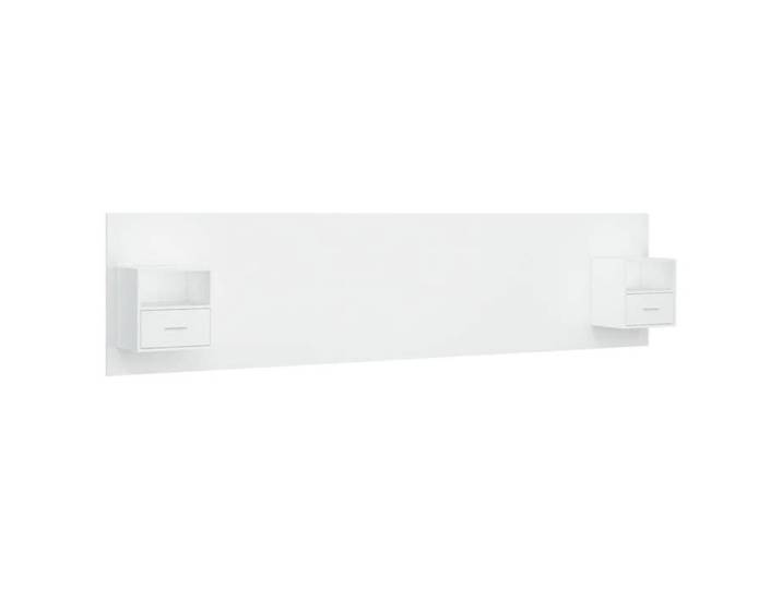 NEW Tête de lit avec armoires Blanc Bois d'ingénierie aspect contemporain_26720