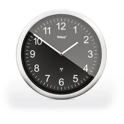 Mebus Funk-Wanduhr Ø25cm - schwarz