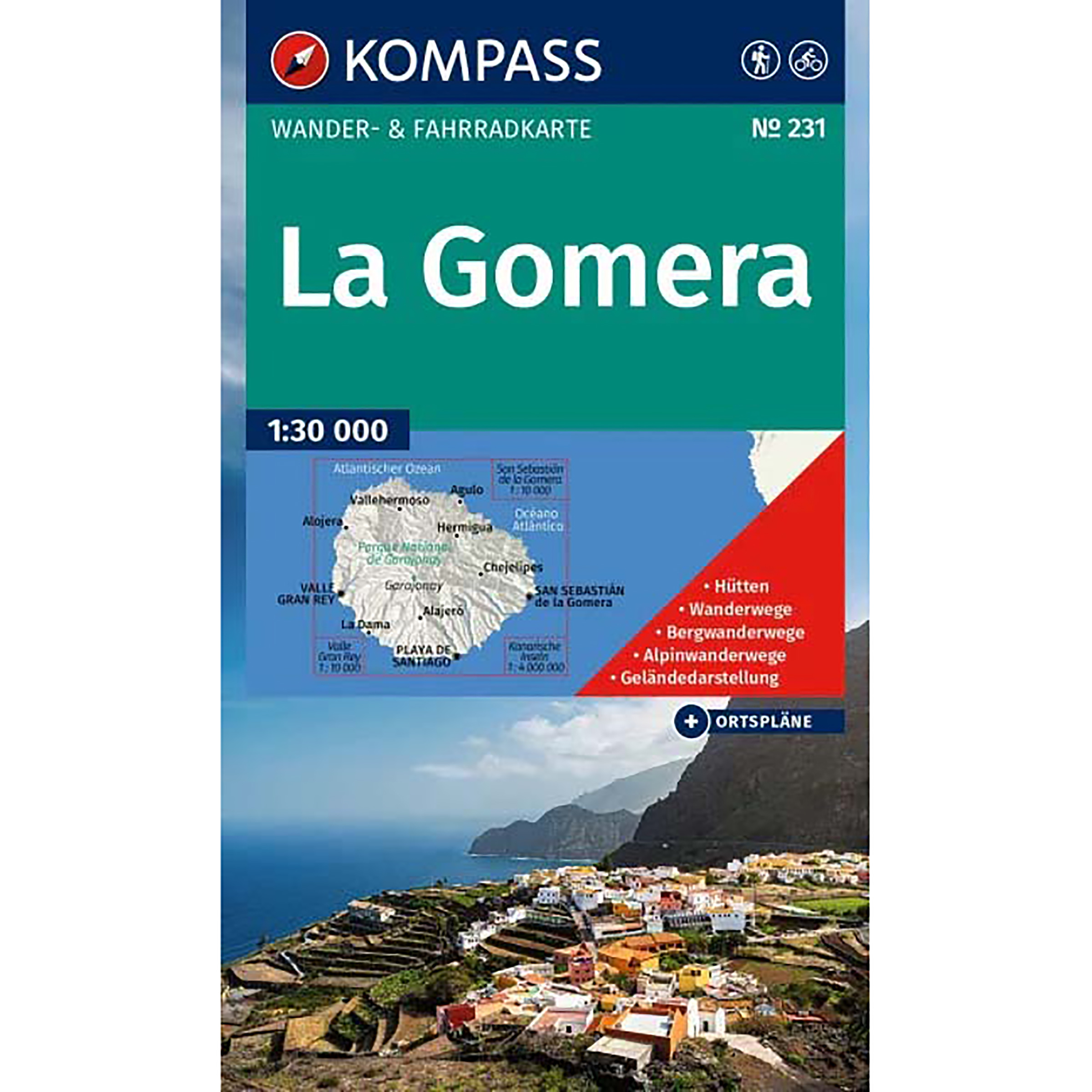 Kompass Verlag WK 231 La Gomera Topografische Karten blau