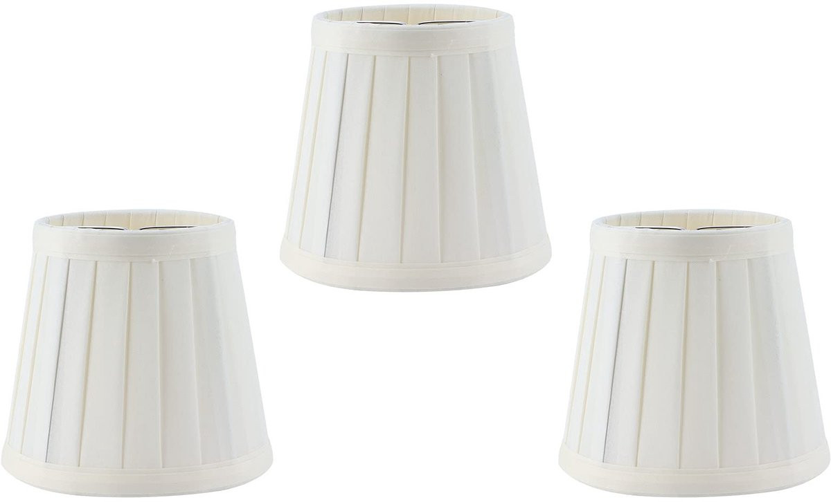 Omgoods - 3 stuks E14 clip-on lampenkappen, Ivoor