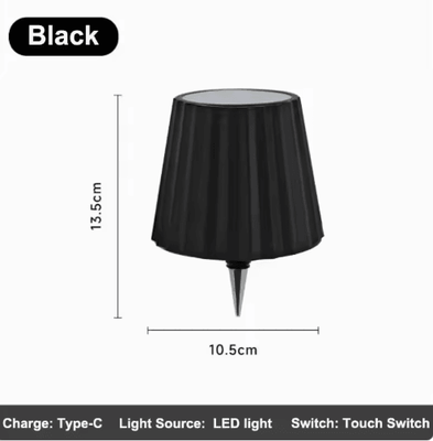 Inspire Picks Wireless LED Bottle Table Lamp Touch Control Rechargeable Bar Light rgb d Style black