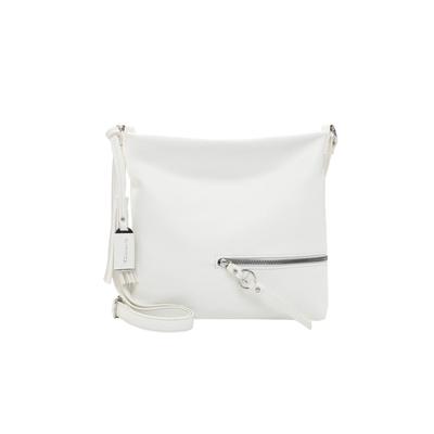 Umhängetasche TAMARIS "Umhängetasche TAS Nele", Damen, Gr. B/H/T: 30cm x 28cm x 6cm 0, weiß (weiß 300), Polyester, Taschen Umhängetasche