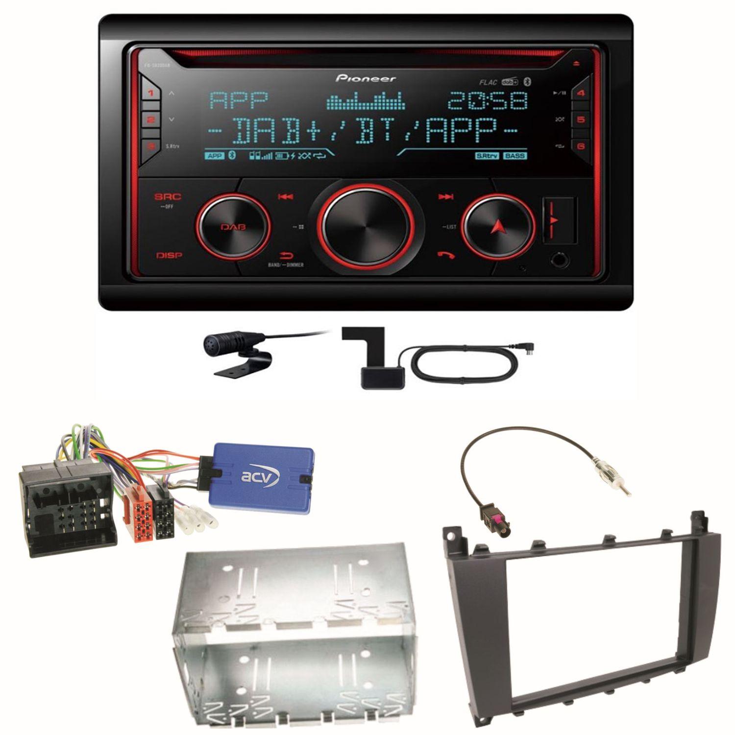 Pioneer FH-S820DAB DAB+ USB Einbauset für Mercedes C-Klasse W203 CLC CL203 S203