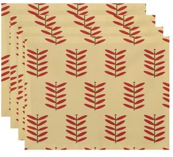 E by Design Floral Leaf Print Table Top Placemat (Set of 4)