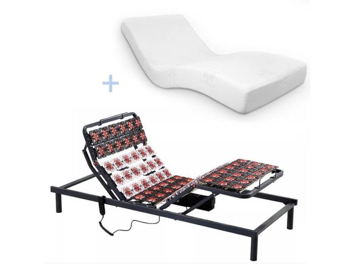 Lit electrique avec matelas à mémoire de forme 100x200 cm
