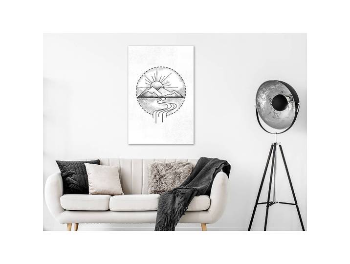 Tableau déco Mountain Drawing Lin Gris 40 x 60cm