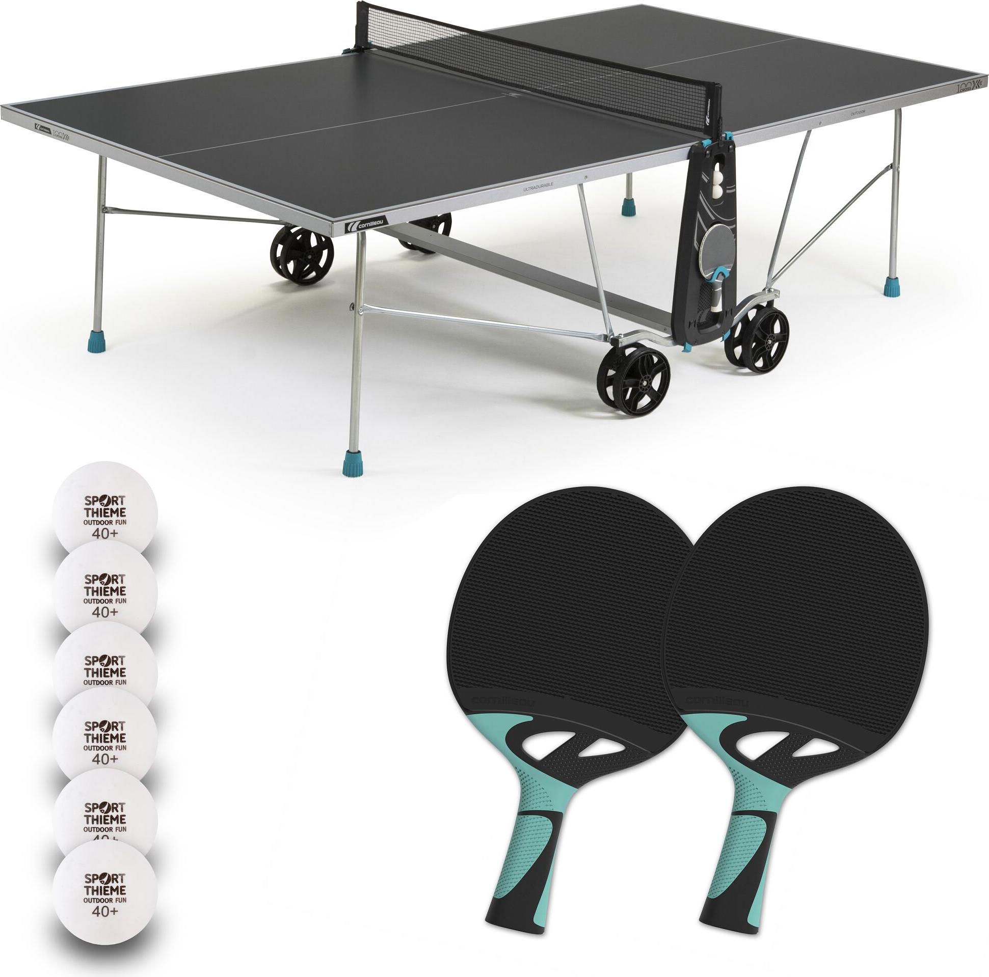 Cornilleau Tischtennis-Set "100X Outdoor", Grau