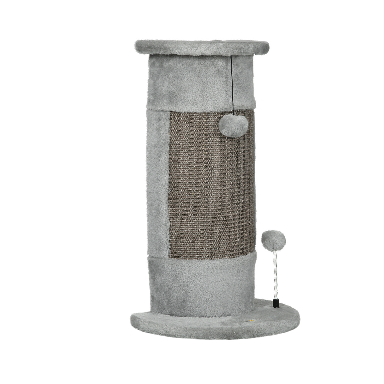 PawHut Krabpaal met 2 Speelballen en Sisal Bekleding voor Katten tot 5 kg