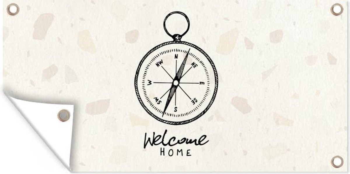 GreatGardenPosters Tuindoek Schuttingposter Welcome Home - 200 x 100 cm
