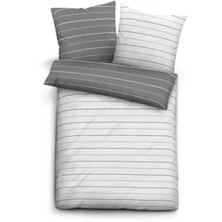 Bettwäsche SATIN sturmgrau (BL 200x135 cm) - grau - BL 200x135 cm