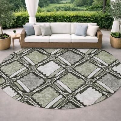 Addison Rugs Machine Washable Indoor/ Outdoor Modern Trellis Edina Chantille Rug