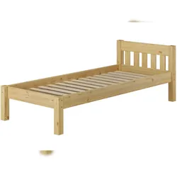 Erst-Holz Einzelbett Massivholz-Bett Kiefer natur 90x200 Futonbett Bettrahmen Rollrost Singlebett 60.38-09