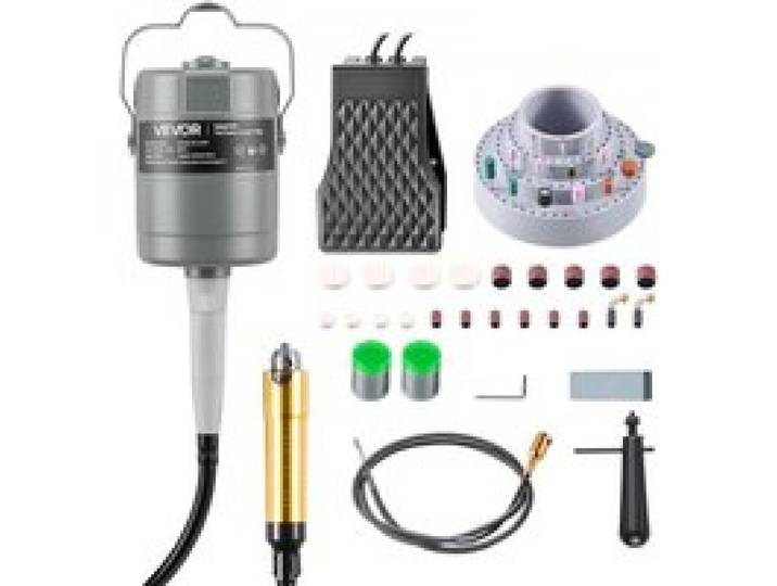 VEVOR Elektrische Drehwerkzeug, 780 W, 25.000 U/min, Flexshaft-Rotationswerkzeug mit Fußpedalsteuerung, Hängemühle mit 112-tlg. Zubehör, Schnellschleife zum Schleifen, Polieren & Trennen