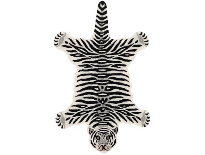RugVista Tiger Kinderteppich, 100 x 160 cm, Weiß Moderne, Niedriger Stapel, Nur chemische Reinigung, Oeko-Tex 100, Ohne gefährliche Chemikalien, Kinderzimmer