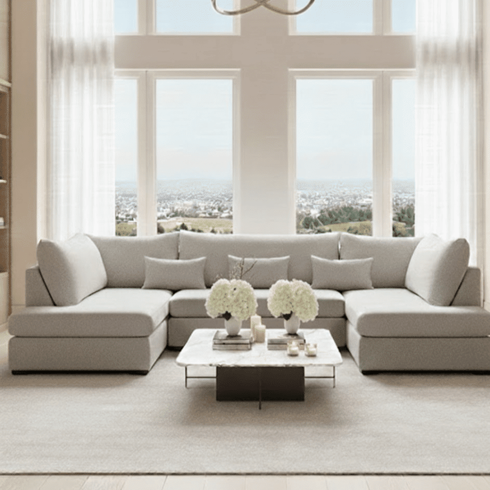 Lexington Porridge Textured Medium U Shape Sofa