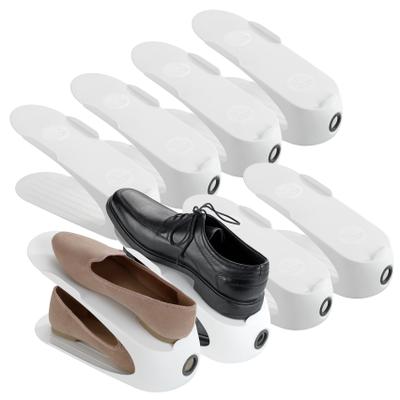 Schuhstapler WENKO "Modell Schuhhalter", weiß, B:11,5cm H:15cm T:29cm, Kunststoff, Schuhständer, platzsparend, stapelbar; mit Griffloch für leichtes Entnehmen