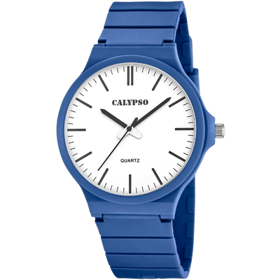 Quarzuhr CALYPSO WATCHES "Street Style", blau (blau, weiß, weiß), Armbanduhren, Herren, blau, Quarzuhr, Armbanduhr, Herrenuhr, Silikonarmband, analog
