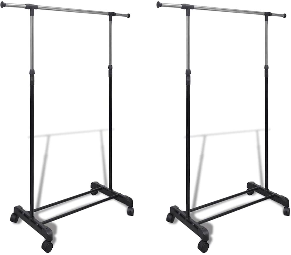 vidaXL Porte-manteaux réglables 2 pcs 1 rail d'accrochage