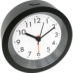 Mebus Quarzwecker Analog mit Beleuchtung - schwarz