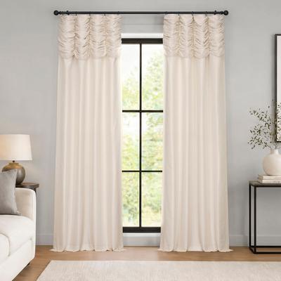 Exclusive Fabrics Exclusive Fabric Ruched Textured Faux Dupioni Silk Curtain (1 Panel)