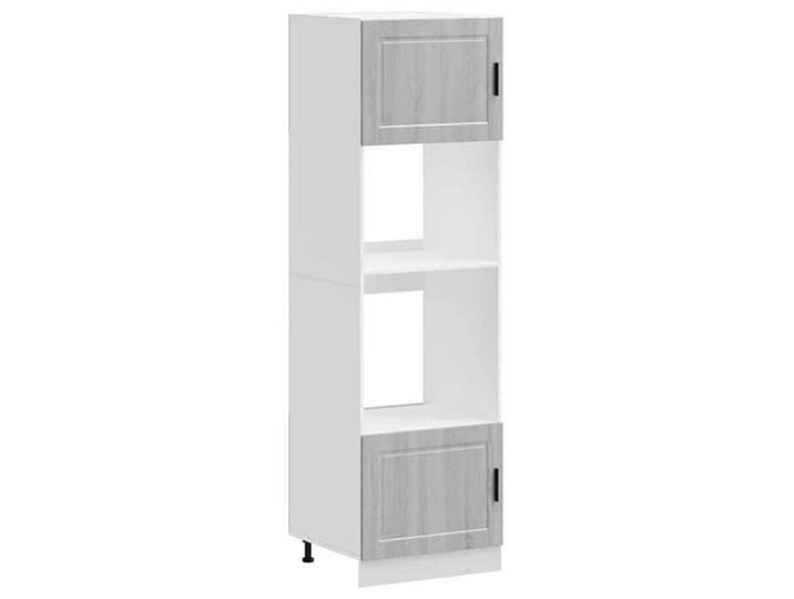 Armoire de four - vidaxl - 60x57x207 cm - Sonoma gris - Bois d'ingénierie - Pieds réglables