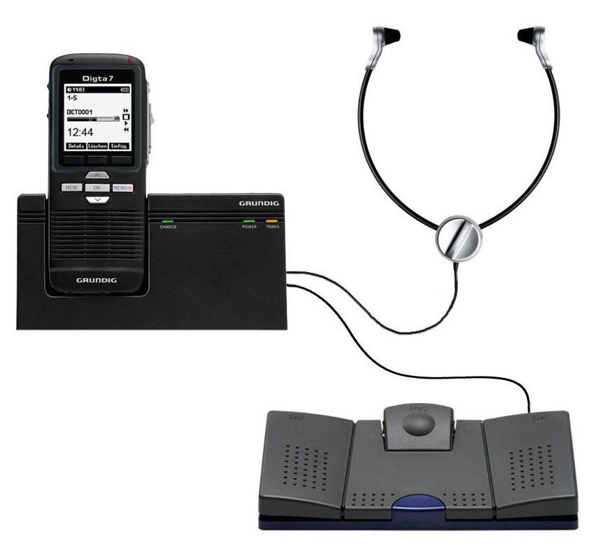 GRUNDIG Digta 7 Stand-alone Kit digitales Diktiergerät-Set 2 GB KDC7020I31