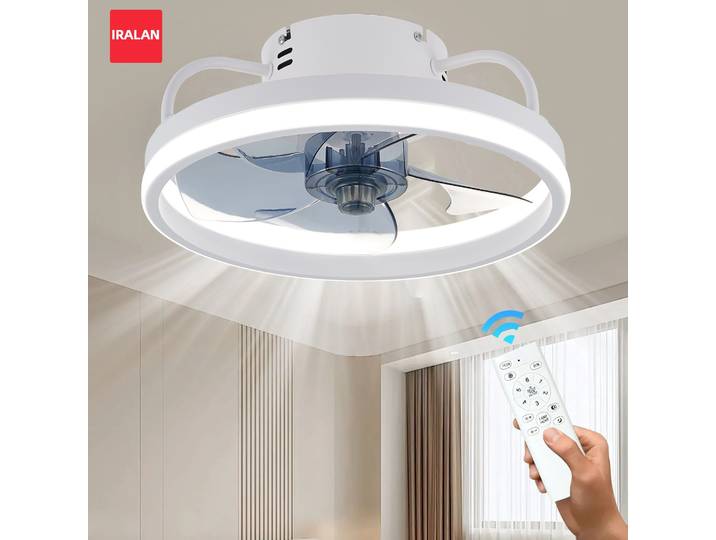 Ventilateurs de plafond avec télécommande et lumière ventilateur de lampe à LED ventilateurs de plafond silencieux intelligents pour chambre salon décor plafonnier