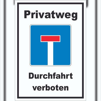 HB-Druck Privatweg Sackgasse Aufkleber A3 (297x420mm)
