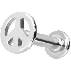 14 Karat Gold Labret mit Push Fit PEACE-ZEICHEN