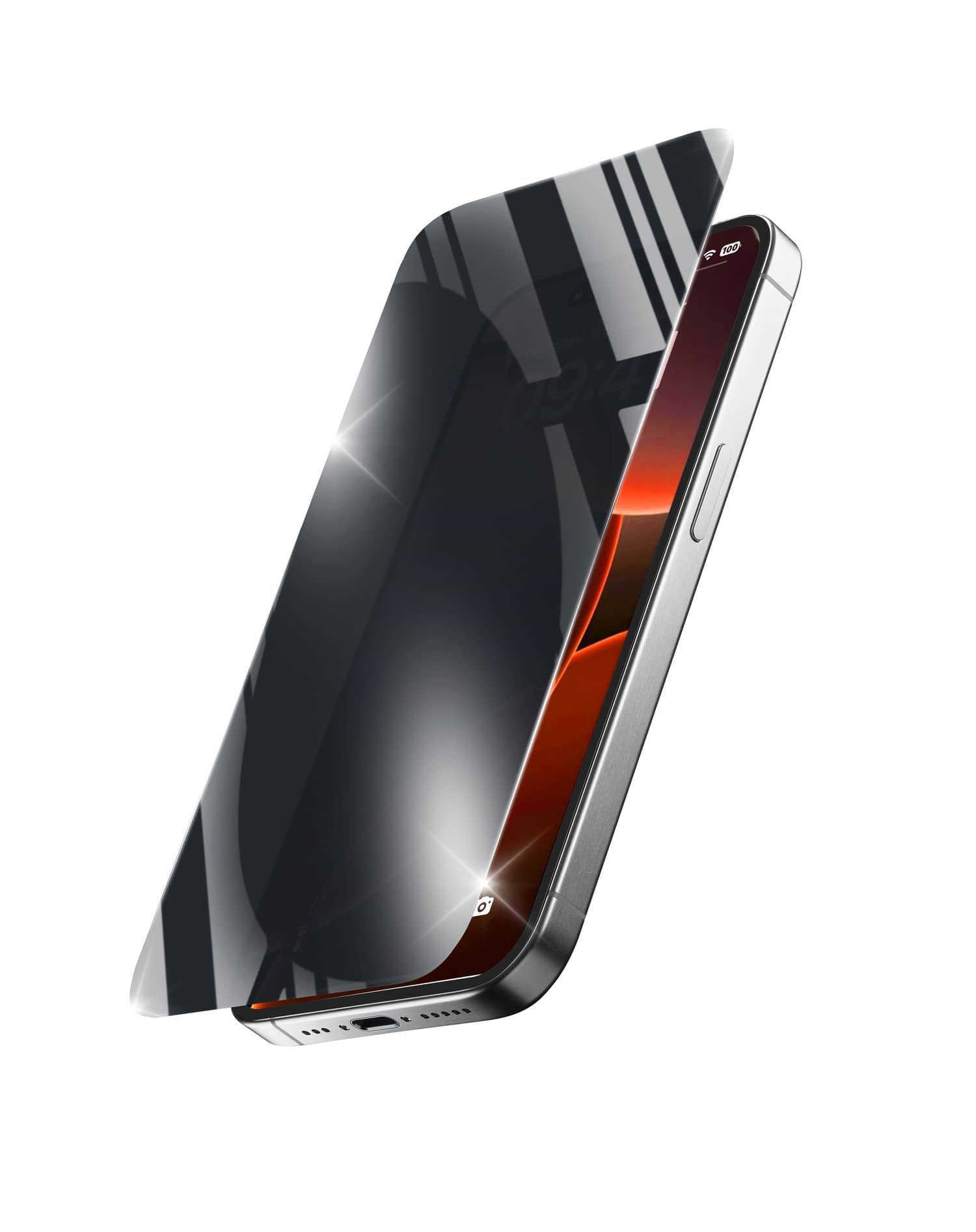 Cellular Line Xtreme Glass Privacy Datenschutz-Bildschirmschutz " Privacy " gehärtetes Glas für Apple iPhone 16 Pro Max Fallbeständig, Schlagfest, Kratzresistent 60901