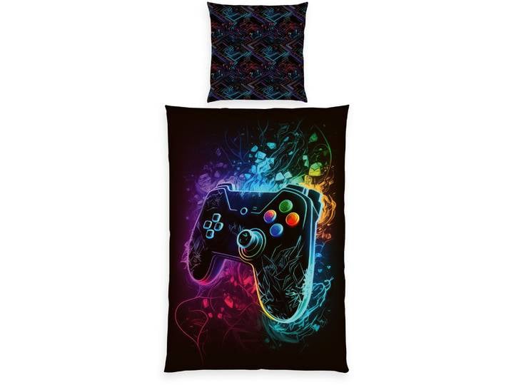 Bettwäsche Young Collection Gaming , bunt, B/L: 135cm x 200cm, 1 Stk., 1 Stk., Microfaser, B/L: 80cm x 80cm, 2 Stk., Microfaser, Obermaterial: 100% Polyester, HERDING YOUNG COLLECTION, Bettwäsche, Bettwäsche, Wendebettwäsche