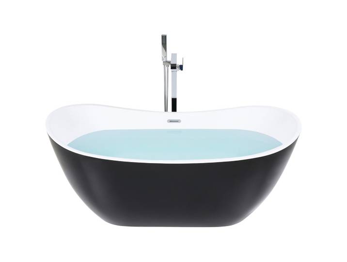 BADEWANNE FREISTEHEND 77x170x72 cm schwarz Antigua