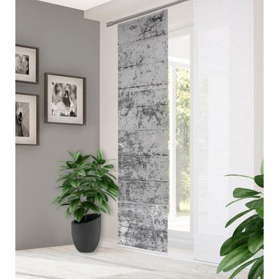Schiebegardine HOME IN GREEN "MANDRIGA" Gr. 1, grau, B:60cm H:245cm, Polyester, Gardinen, DIGITALBEDRUCKT, BAMBUSOPTIK RECYCELT