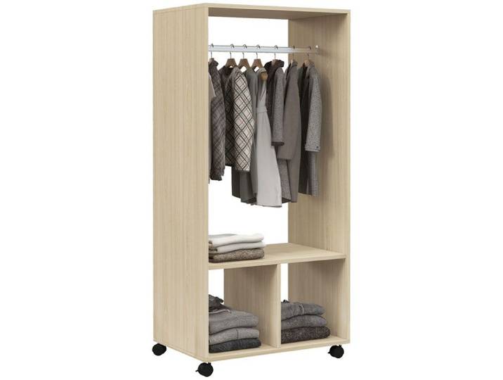 Optimisez le rangement avec cette armoire penderie à étagère 2 niches et roulettes pivotantes