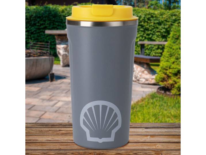 Trinkbecher mit Isolierfunktion, Kunststoffdeckel, Edelstahl, 500ml
