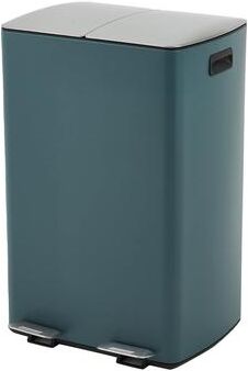 Garvee 60L Dual Compartment Recycling Bin, 16 Gal Stainless Steel Step Trash Can, Soft-Close Lid, Rectangular Shape