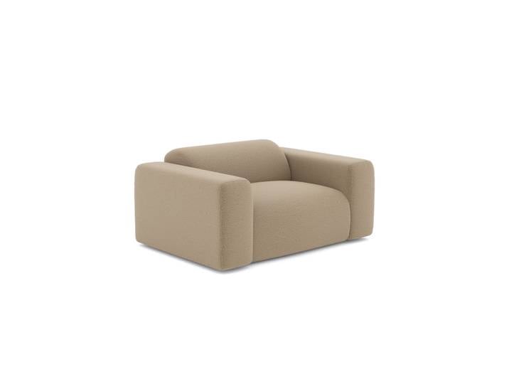 Fauteuil en tissu bouclette taupe