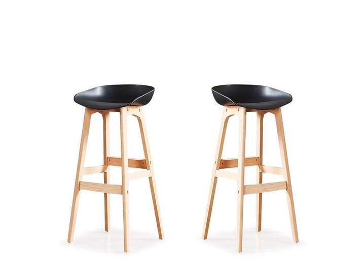 Lot de 2 chaises hautes noire - Bera - DESIGNETSAMAISON